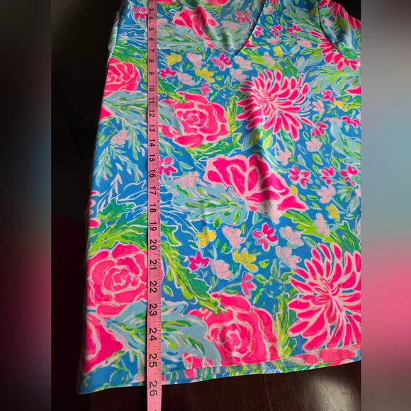 Lilly Pulitzer Blue & Pink Floral V-Neck Blouse with Tie Sleeves - Large🌺🌸 - Picture 8 of 12